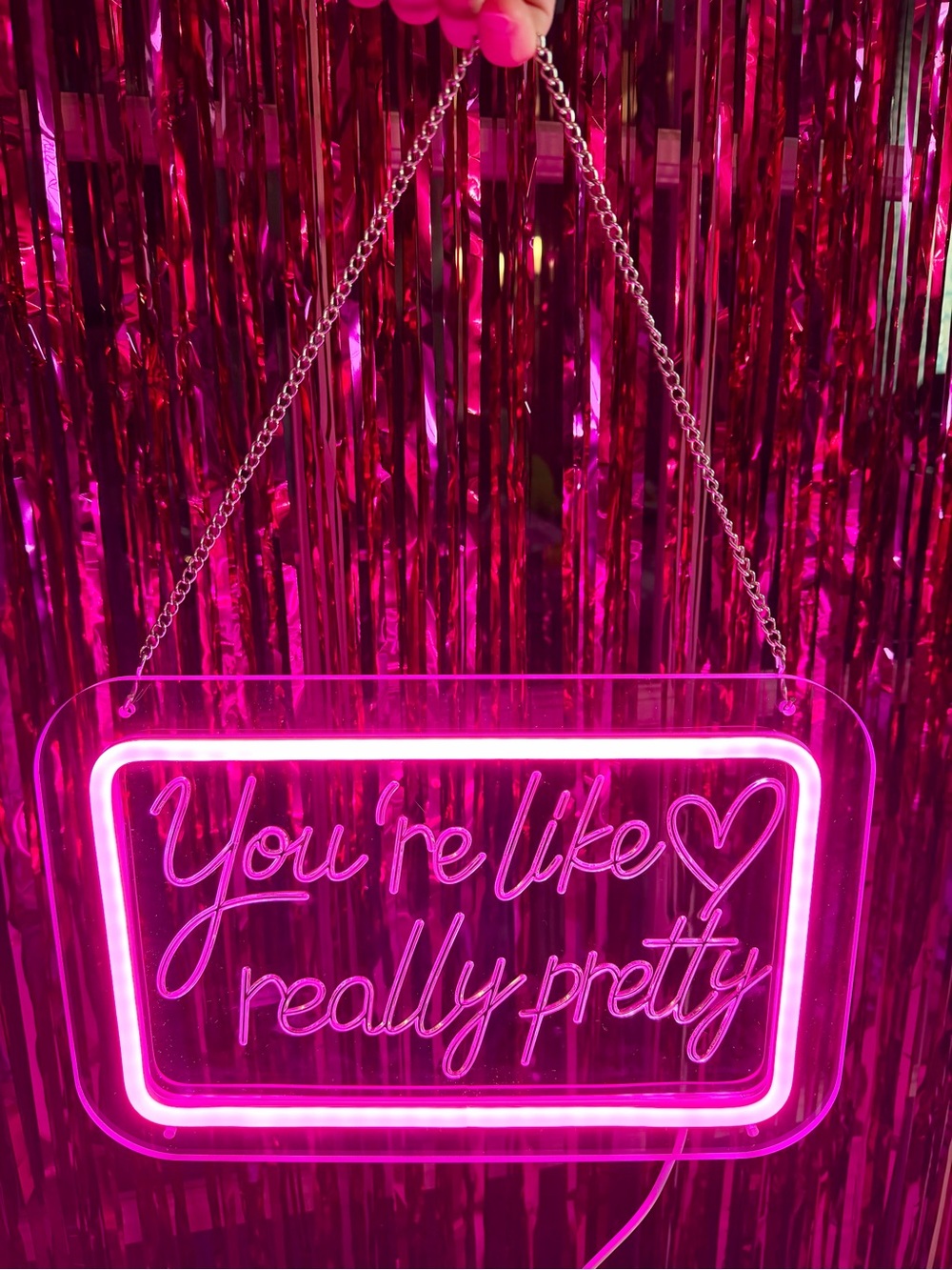 Mean Girls Pink Neon Sign “You’re Like Really Pretty”